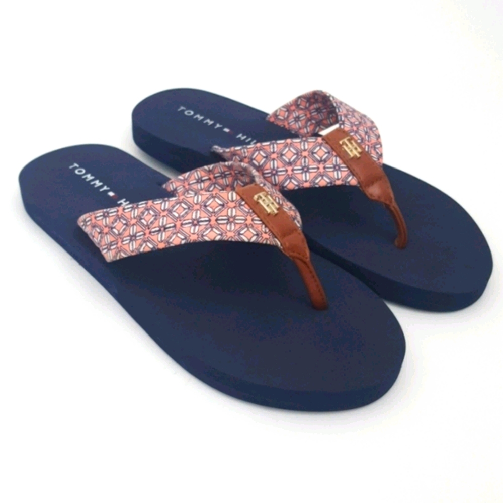 Tommy Hilfiger Charlin textile flip flop thong sandals New